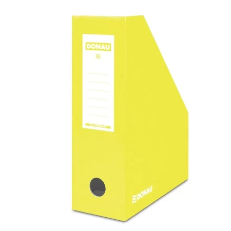 POJEMNIK NA DOKUMENTY DONAU KARTON ŚCIĘTY A4/100MM LAKIEROWANY ŻÓŁTY