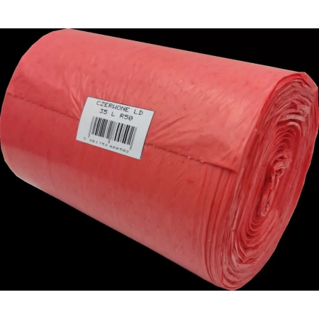WORKI NA ŚMIECI LDPE 35L A50 CZERWONE