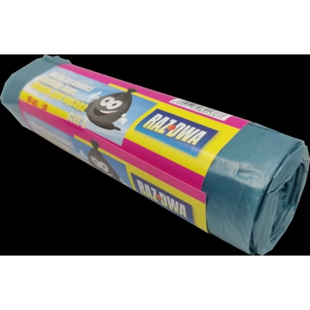 WORKI NA ŚMIECI LDPE 60L A10 NIEBIESKIE