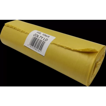 WORKI NA ŚMIECI LDPE 60L ŻÓŁTE 10SZT