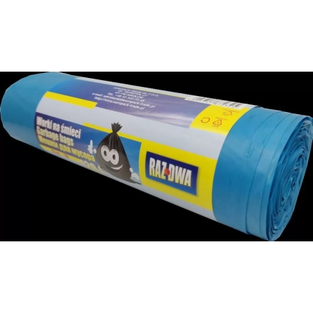 WORKI NA ŚMIECI LDPE 70X110 120L NIEBIESKIE A10