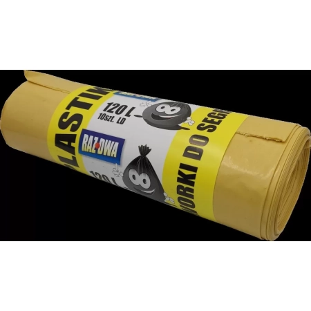 WORKI NA ŚMIECI LDPE 70X110 ŻÓŁTE 120L A10