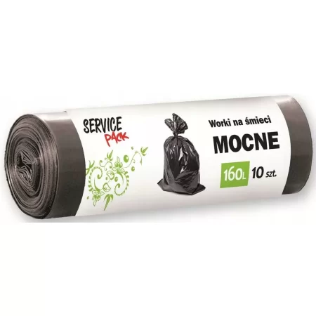 WORKI NA ŚMIECI MOCNE CZARNE 160L 10szt