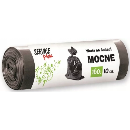 WORKI NA ŚMIECI MOCNE CZARNE 160L 10szt