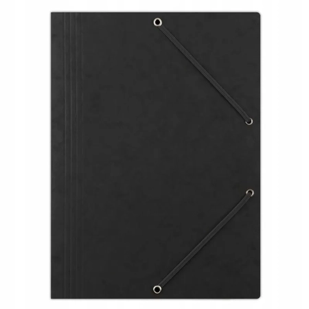 TECZKA Z GUMKĄ DONAU PRESZPAN A4 390GSM 3-SKRZ. CZARNA