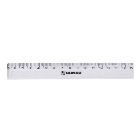 LINIJKA DONAU 16CM TRANSPARENTNA