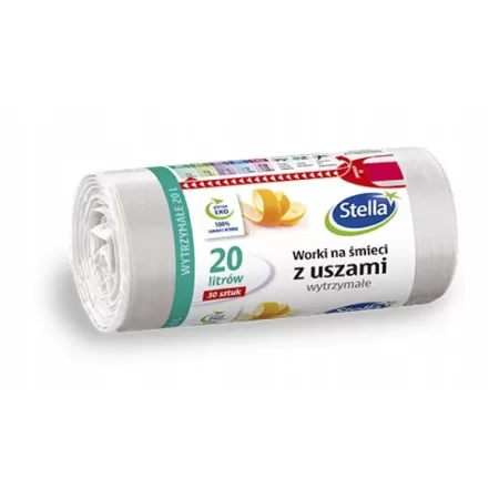 WORKI NA ŚMIECI Z USZAMI STELLA BIAŁE 20L 30szt