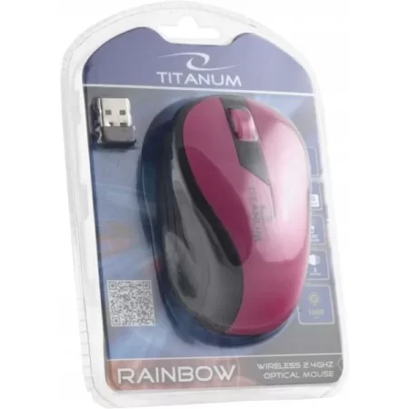 MYSZ BEZPRZ. 2.4GHZ 3D OPT. USB RAINBOW RÓŻOWA