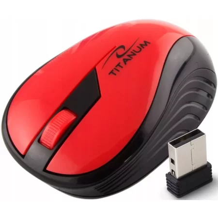 MYSZ BEZPRZ. 2.4GHZ 3D OPT. USB RAINBOW CZERWONA