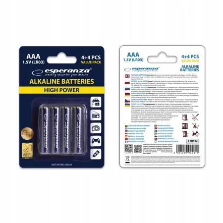 ESPERANZA BATERIE ALKALICZNE AAA 8SZT