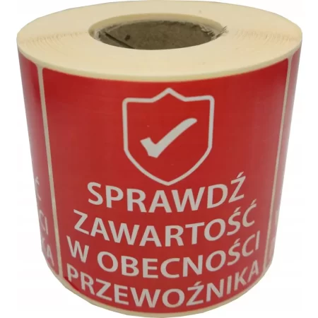 ETYKIETY 74x74mm SPRAWDŹ ZAWARTOŚĆ 500szt