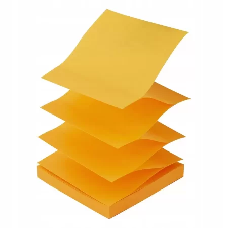NOTES SAMOPRZYLEPNY ZIG-ZAG 75x75mm POMARAŃCZOWY