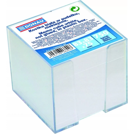 KOSTKA DONAU NIEKLEJONA W PUDEŁKU 92X92X82MM BIAŁA