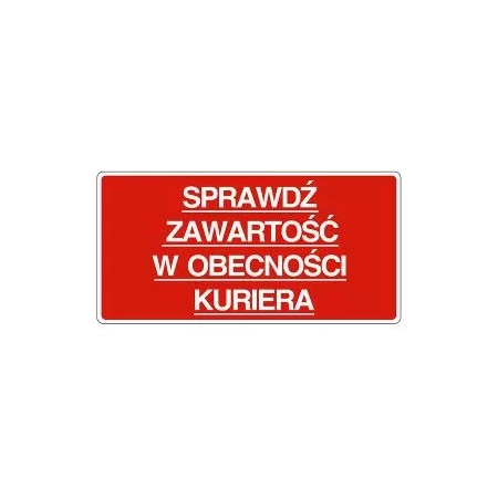 ETYKIETY 100x50mm SPRAWDŹ ZAWARTOŚĆ 25szt