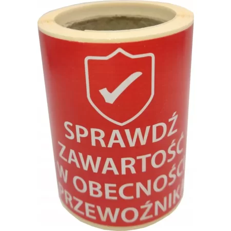 ETYKIETY 74x74mm SPRAWDŹ ZAWARTOŚĆ 100szt