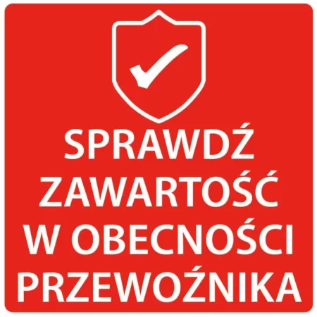ETYKIETY 74x74mm SPRAWDŹ ZAWARTOŚĆ 100szt