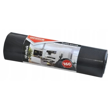 WORKI NA ŚMIECI DOMOWE OFFICE PRODUCTS SUPER MOCNE LDPE CZARNE 160L A10