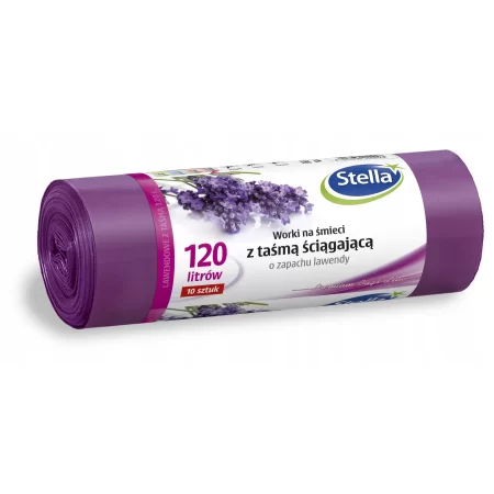 STELLA WORKI NA ŚMIECI LAWENDA 120L LDPE 10szt