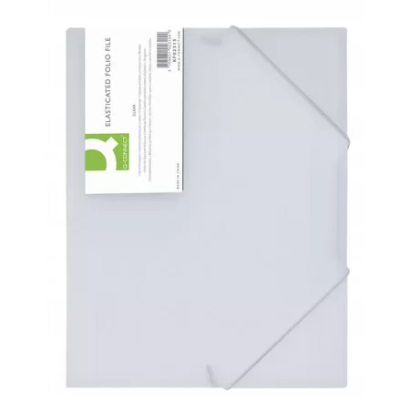 TECZKA Z GUMKĄ Q-CONNECT A4 PLASTIKOWA TRANSPARENT