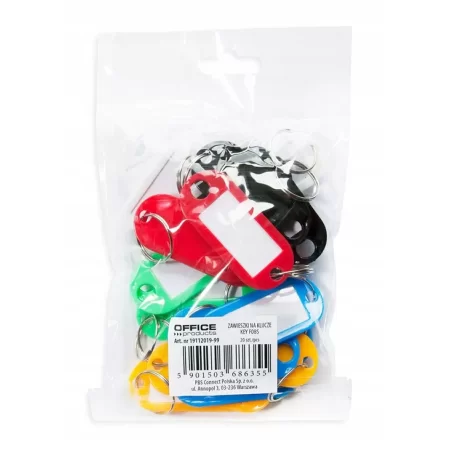 ZAWIESZKI NA KLUCZE OFFICE PRODUCTS 20szt MIX KOL