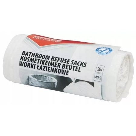 WORKI NA ŚMIECI OFFICE PRODUCTS ŁAZIENKOWE HDPE BIAŁE 20L A40
