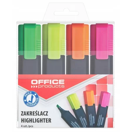 ZAKREŚLACZE FLUORESCENCYJNE 1-5MM 4 KOLORY ZESTAW