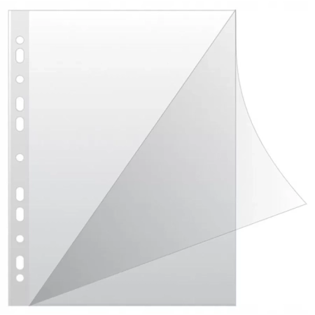 KOSZULKI NA DOKUMENTY Q-CONNECT TYP L PP A4 KRYSTALICZNE 100MIC TRANSPARENT A100