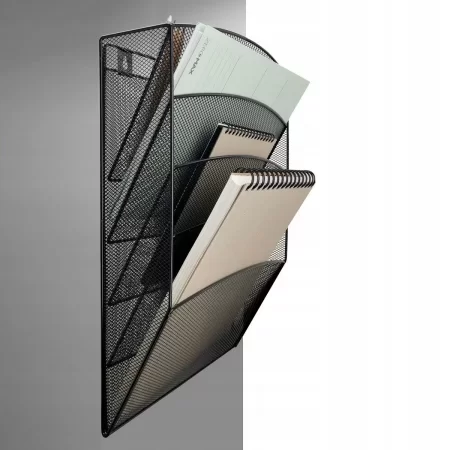 ZESTAW 5 PÓŁEK CZARNY Q-CONNECT ŚCIENNY METALOWY