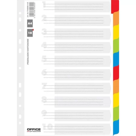PRZEKŁADKI KARTONOWE LAMINOWANE OFFICE A4 10szt.