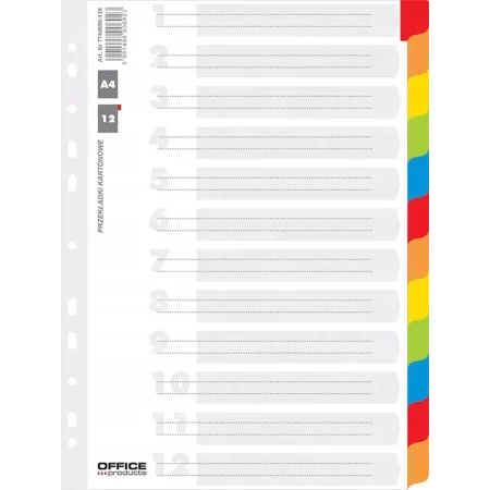 PRZEKŁADKI KARTONOWE LAMINOWANE OFFICE A4 12szt.