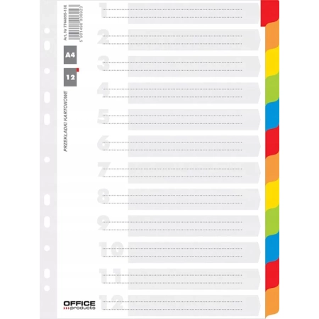 PRZEKŁADKI KARTONOWE LAMINOWANE OFFICE A4 12szt.