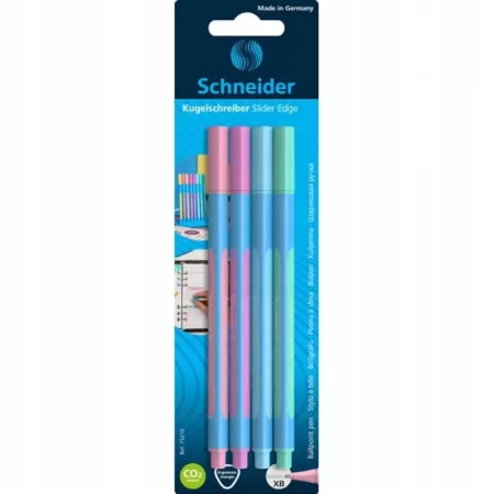 DŁUGOPIS SCHNEIDER SLIDER EDGE XB 4SZT MIX PASTEL