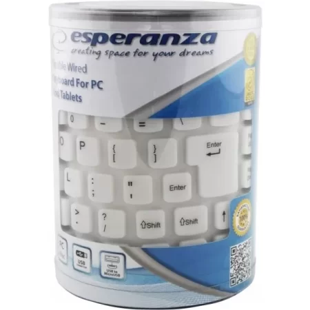 KLAWIATURA PRZEWODOWA SILIKONOWA USB/OTG CZARNA