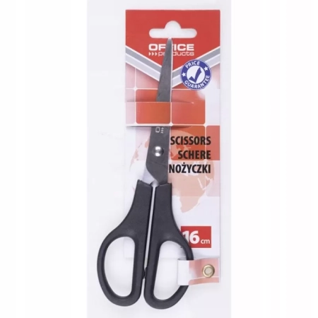 NOŻYCZKI BIUROWE OFFICE PRODUCTS KLASYCZNE CZARNE 16CM