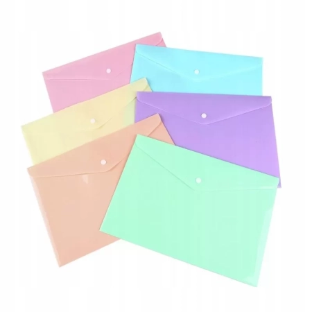 TECZKA KOPERTOWA PP C5 185X238MM NA ZATRZASK PASTEL MIX