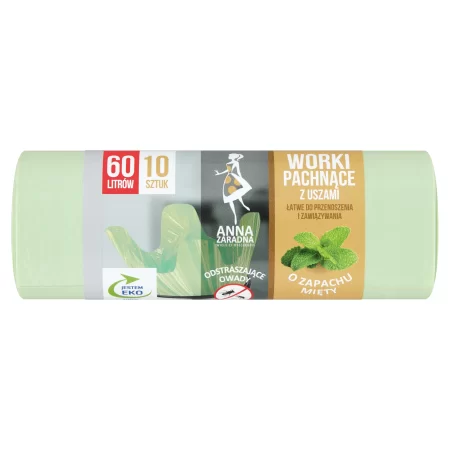 Worki na śmieci miętowe Anna Zaradna 60l 10szt.