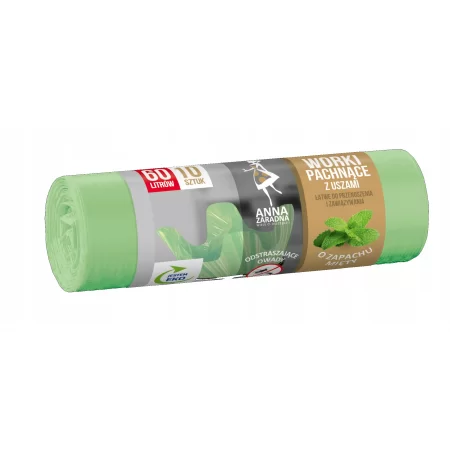 Worki na śmieci miętowe Anna Zaradna 60l 10szt.