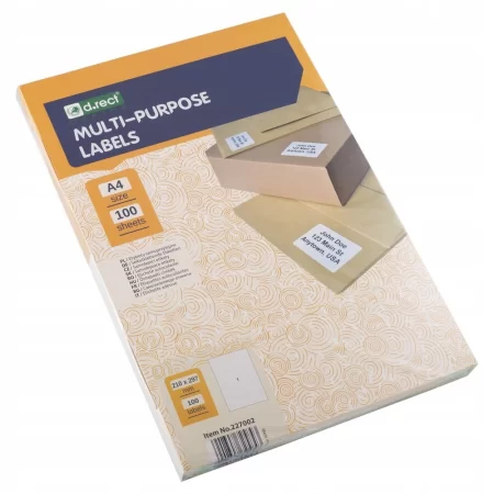 ETYKIETA SAMOPRZYLEPNA A4 D.RECT 210x297mm 100ark