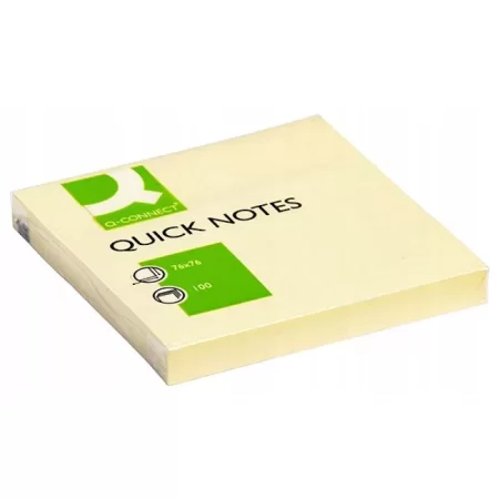 BLOCZEK KARTECZKI 76X76MM ŻÓŁTY Q-CONNECT 100szt