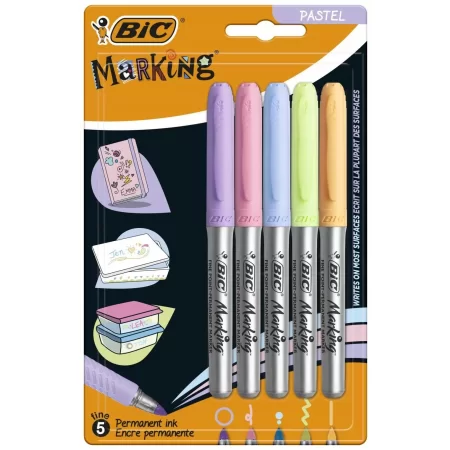 MARKER BIC MARKING PASTEL 5KOL PERMAMENTNY