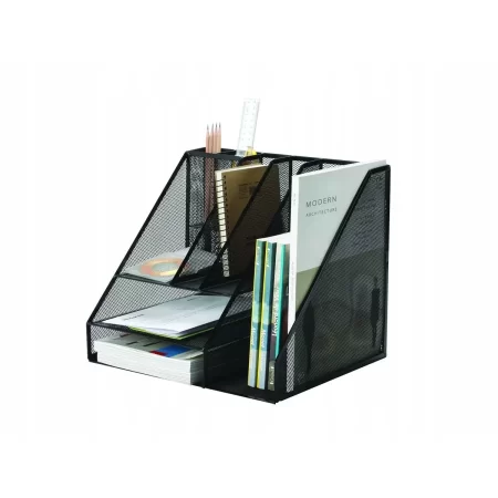 ORGANIZER Z PRZYBORNIKIEM Q-CONNECT OFFICE SET METALOWY A4 CZARNY