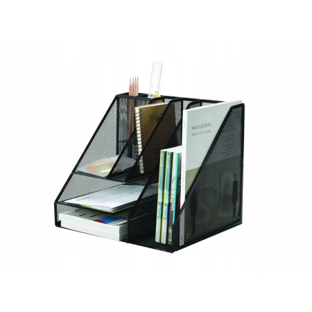 ORGANIZER Z PRZYBORNIKIEM Q-CONNECT OFFICE SET METALOWY A4 CZARNY