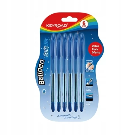 DŁUGOPIS KLASYCZNY KEYROAD BALL PEN SOFT JET 0,7MM NIEBIESKI A6
