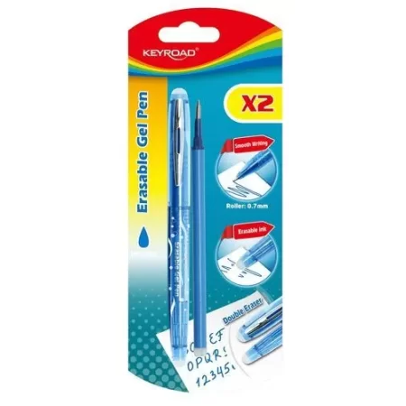 DŁUGOPIS KEYROAD 0,7MM WYMAZYWALNY DODATKOWY WKŁAD BLISTER NIEBIESKI