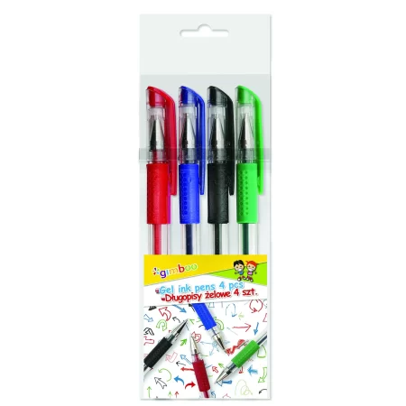 DŁUGOPIS ŻELOWY GIMBOO CLASSIC 0,5MM 4SZT MIX