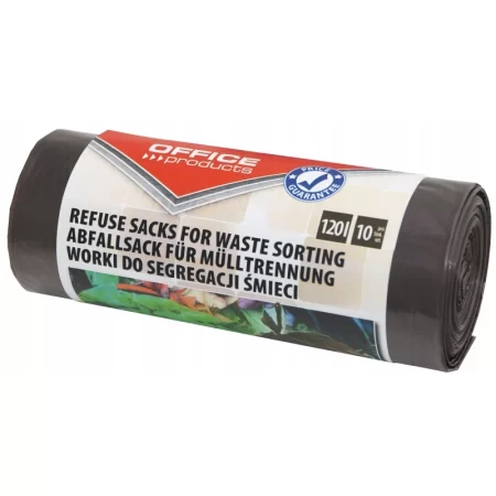 WORKI NA ŚMIECI BRĄZOWE MOCNE LDPE OFFICE BIO 120L 10szt