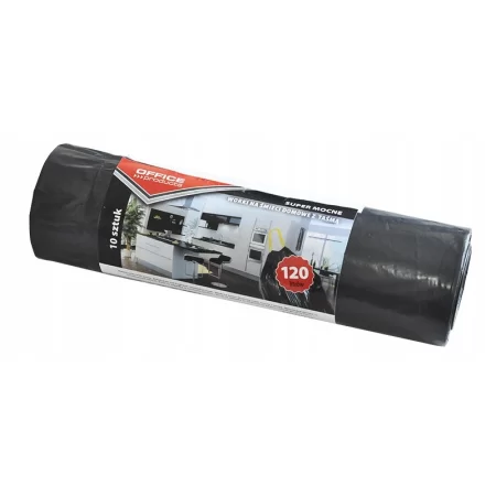 WORKI NA ŚMIECI SUPER MOCNE LDPE CZARNE 120L 10szt