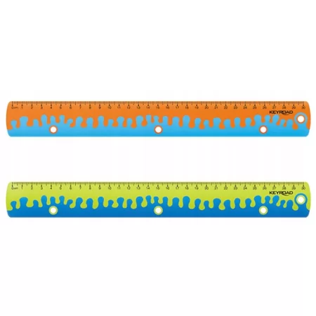 LINIJKA Z UCHWYTEM KEYROAD CORAL 30CM MIX