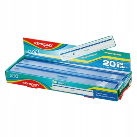 LINIJKA PLASTIKOWA KEYROAD TRANSPARENTNA 20CM