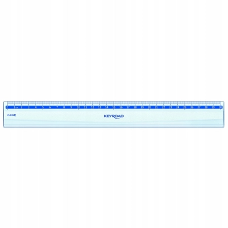 LINIJKA PLASTIKOWA KEYROAD 30CM TRANSPARENTNA